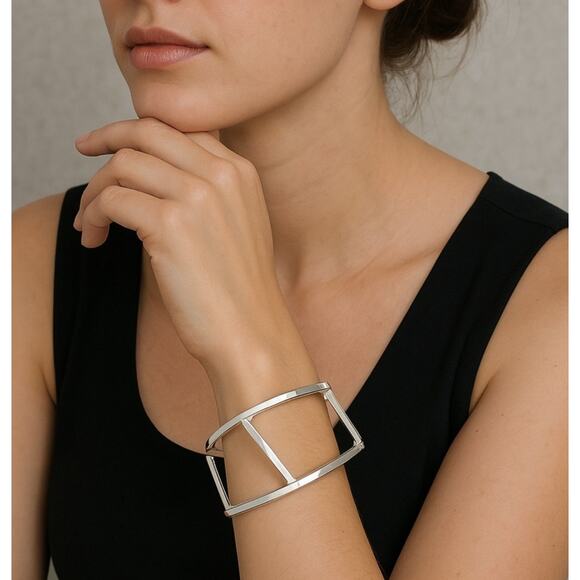 Tiffany & Co. Frank Gehry Torque Open Bangle Bracelet Sterling Silver Vintage - Picture 12 of 13